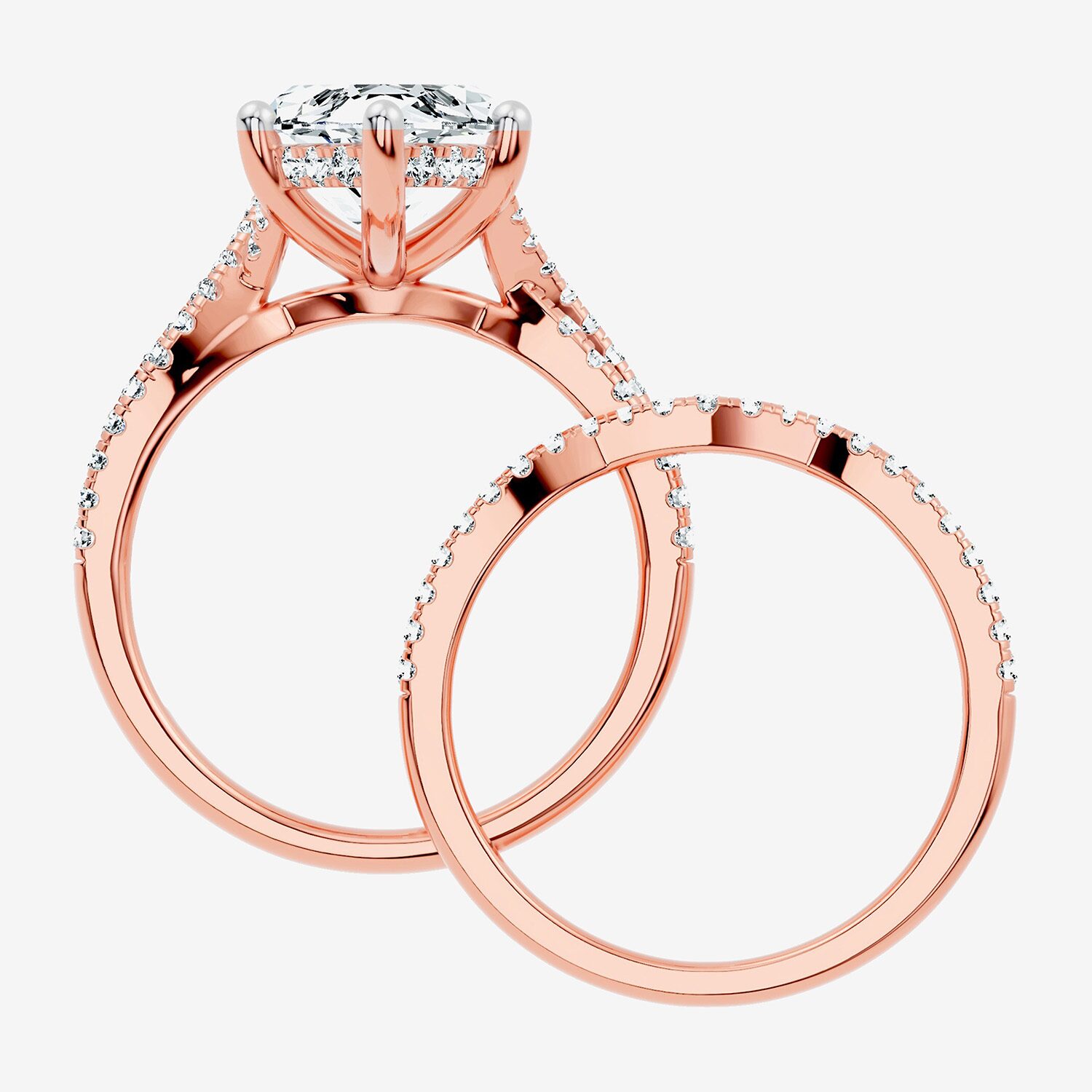 F-G/ Vs2-Si1) Womens 2 1/2 CT. T.W. Lab Grown White Diamond 10K Gold Marquise Side Stone Bridal Set