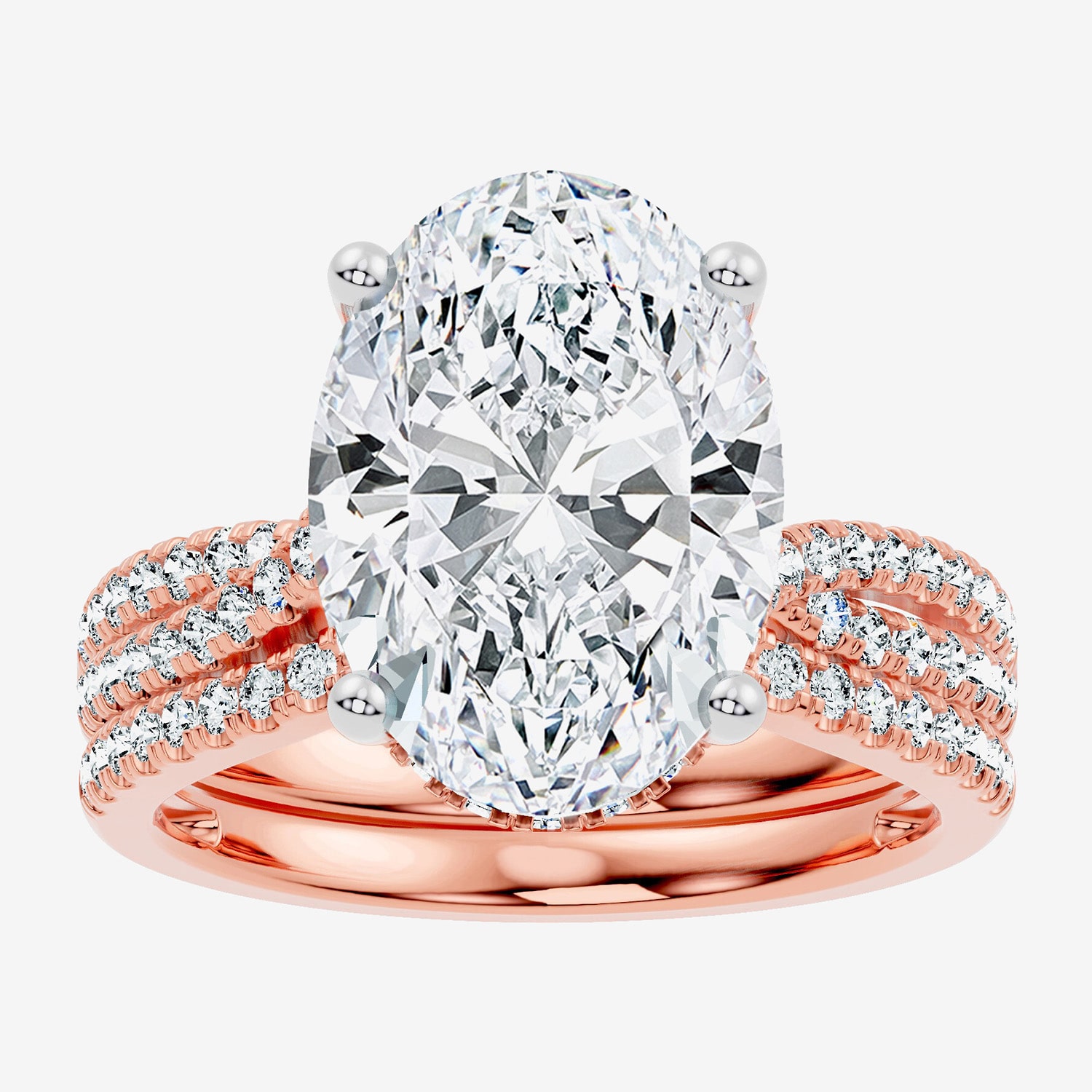 F-G/ Vs2-Si1) Womens 2 1/2 CT. T.W. Lab Grown White Diamond 10K Gold Round Side Stone Bridal Set