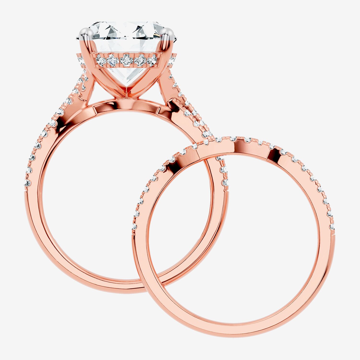 (F-G/ Vs2-Si1) Womens 5 1/2 CT. T.W. Lab Grown White Diamond 10K Gold Round Side Stone Bridal Set