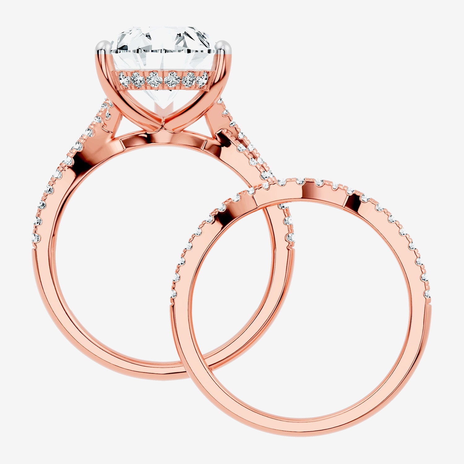 F-G/ Vs2-Si1) Womens 2 1/2 CT. T.W. Lab Grown White Diamond 10K Gold Pear Side Stone Bridal Set
