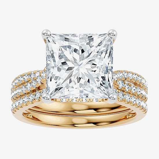 (F-G/ Vs2-Si1) Womens 6 1/2 Ct. T.W. Lab Grown White Diamond 10K Gold Side Stone Bridal Set