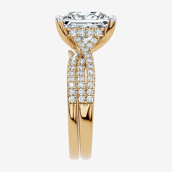 (F-G/ Vs2-Si1) Womens 6 1/2 Ct. T.W. Lab Grown White Diamond 10K Gold Side Stone Bridal Set