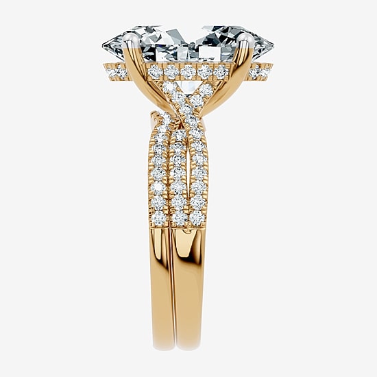 (F-G/ Vs2-Si1) Womens 5 1/2 CT. T.W. Lab Grown White Diamond 10K Gold Round Side Stone Bridal Set