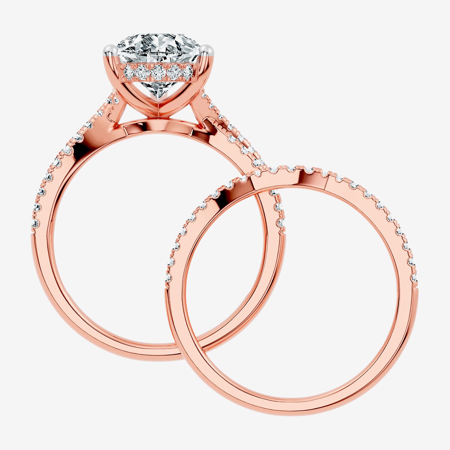 (F-G/ Vs2-Si1) Womens 4 1/2 CT. T.W. Lab Grown White Diamond 10K Gold Pear Side Stone Bridal Set