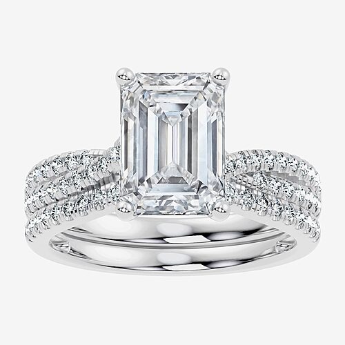 Modern Bride (f-g/ Vs2-si1) Womens 2 1/2 Ct. T.w. Lab Grown White Diamond 10k Gold Side Stone Bridal Set
