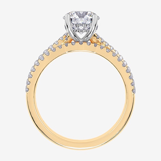 (F-G/ Vs2-Si1) Womens 3 1/2 CT. T.W Lab Grown White Diamond 10K Gold Oval Side Stone Bridal Set