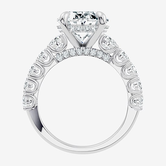 Signature By Modern Bride (F / Vs2-Si1) Womens 8 1/4 Ct. T.W. Lab Grown White Diamond 14K Gold Oval Side Stone Engagement Ring
