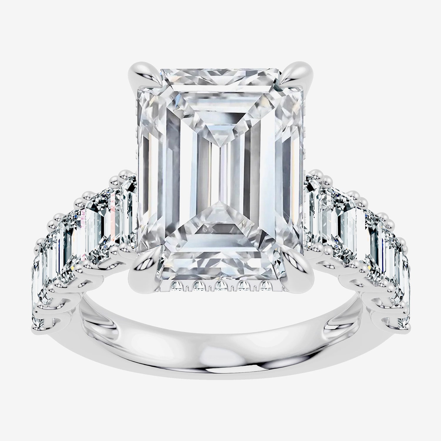 Signature By Modern Bride (F- / Vs2-Si1) Womens 1/ Ct. T.W. Lab Grown White Diamond 14K Gold Side Stone Engagement Ring