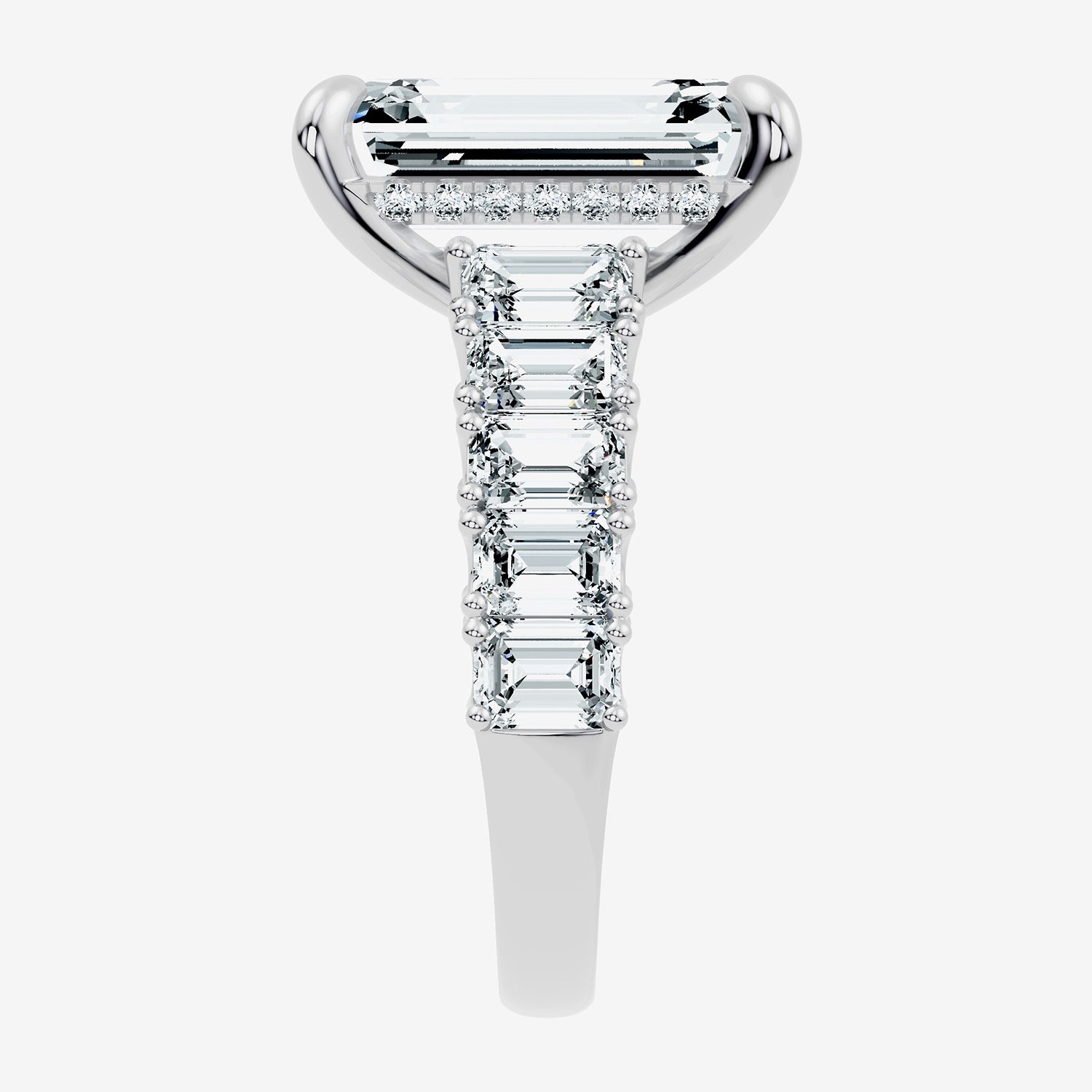 Signature By Modern Bride (F- / Vs2-Si1) Womens 1/ Ct. T.W. Lab Grown White Diamond 14K Gold Side Stone Engagement Ring