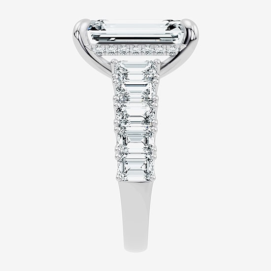 Signature By Modern Bride (F / Vs2-Si1) Womens 12 1/4 Ct. T.W. Lab Grown White Diamond 14K Gold Side Stone Engagement Ring