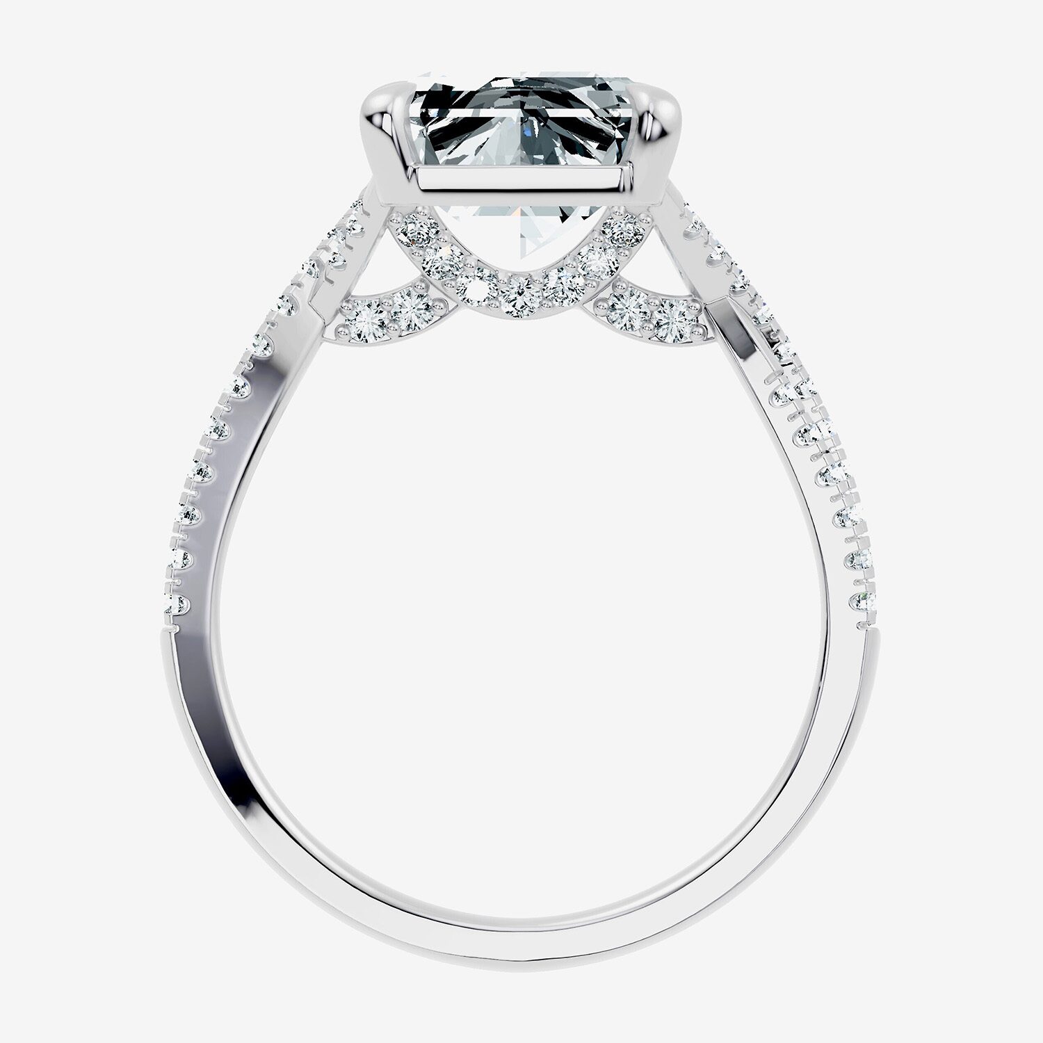 Signature By Modern Bride (G / Vs2-Si1) Womens 5 CT. T.W. Lab Grown White Diamond 10K Gold Side Stone Engagement Ring