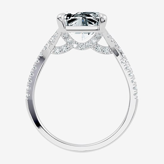 Signature By Modern Bride (G / Vs2-Si1) Womens 5 1/2 CT. T.W. Lab Grown White Diamond 10K Gold Side Stone Engagement Ring