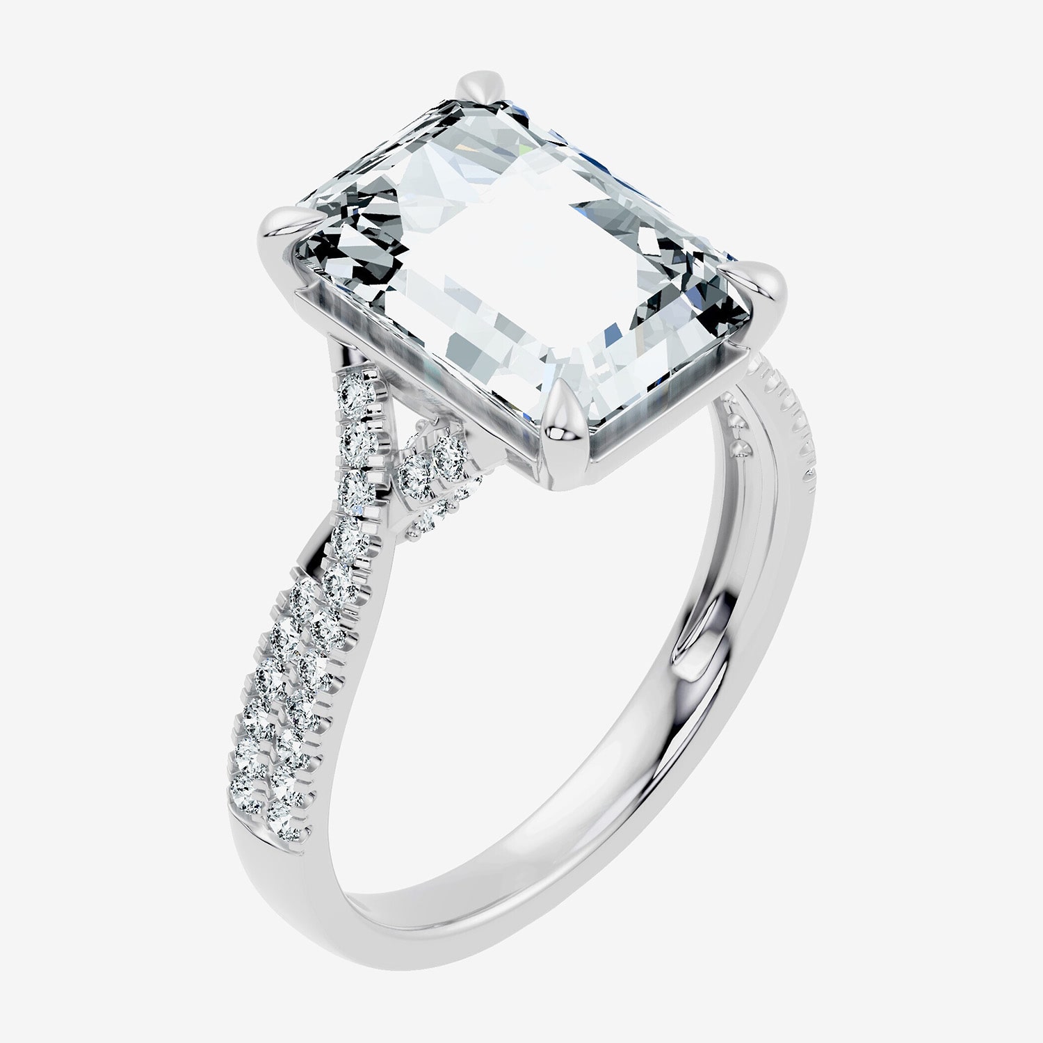 Signature By Modern Bride (G / Vs2-Si1) Womens 5 CT. T.W. Lab Grown White Diamond 10K Gold Side Stone Engagement Ring
