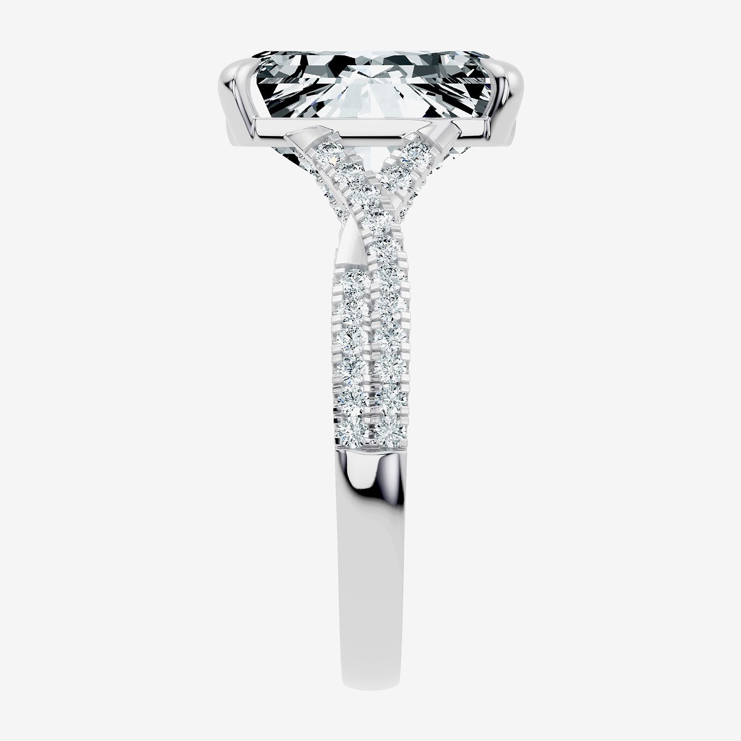 Signature By Modern Bride (G / Vs2-Si1) Womens 5 CT. T.W. Lab Grown White Diamond 10K Gold Side Stone Engagement Ring