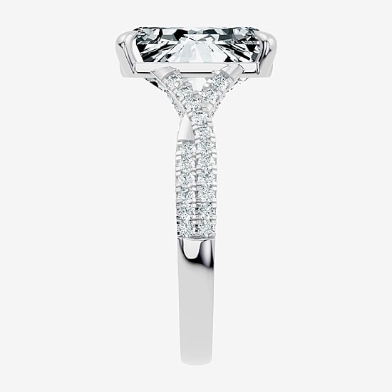 Signature By Modern Bride (G / Vs2-Si1) Womens 5 1/2 CT. T.W. Lab Grown White Diamond 10K Gold Side Stone Engagement Ring