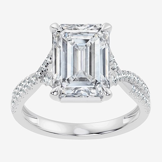 Signature By Modern Bride (G / Vs2-Si1) Womens 5 1/2 CT. T.W. Lab Grown White Diamond 10K Gold Side Stone Engagement Ring