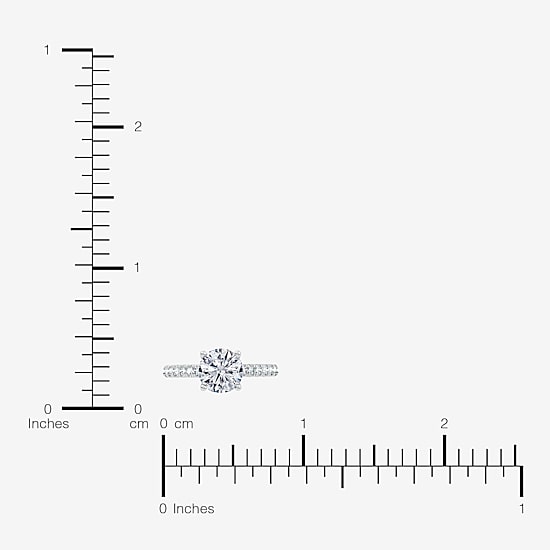 (G / Vs2-Si1) Womens 2 1/3 CT. T.W. Lab Grown White Diamond Sterling Silver Round Side Stone Engagement Ring