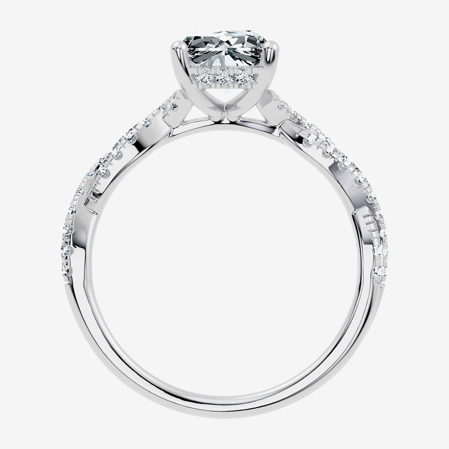 (G / Vs2-Si1) Womens 2 1/3 CT. T.W. Lab Grown White Diamond Sterling Silver Rectangular Side Stone Engagement Ring