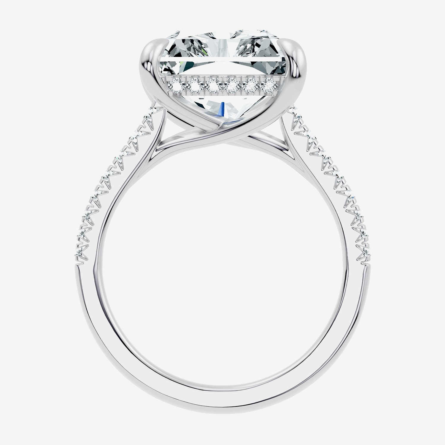 Signature By Modern Bride (G / Vs2-Si1) Womens 10 1/2 Ct. T.W. Lab Grown White Diamond 14K Gold Rectangular Side Stone Engagement Ring