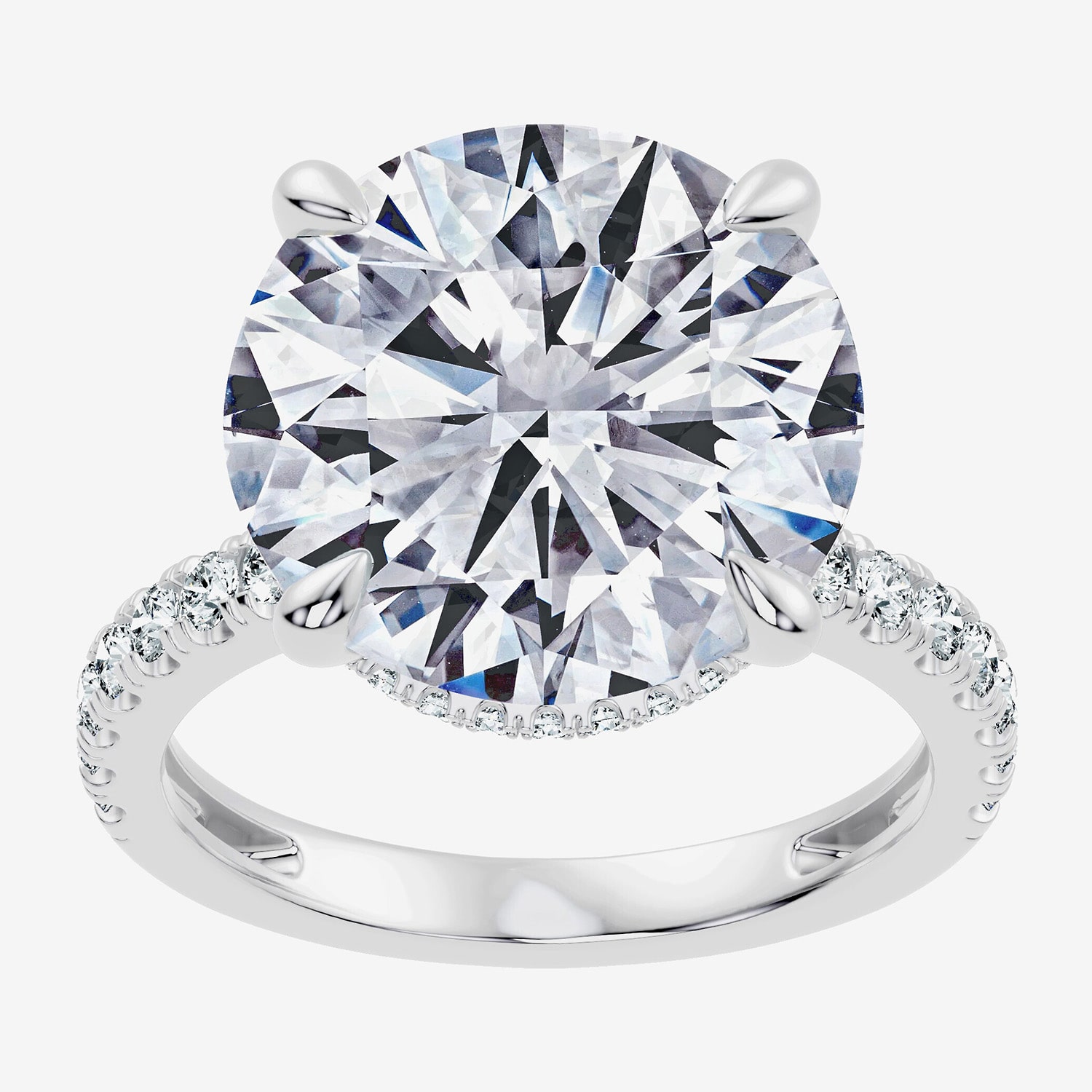Signature By Modern Bride (G / Vs2-Si1) Womens 10 1/2 Ct. T.W. Lab Grown White Diamond 14K Gold Round Side Stone Engagement Ring