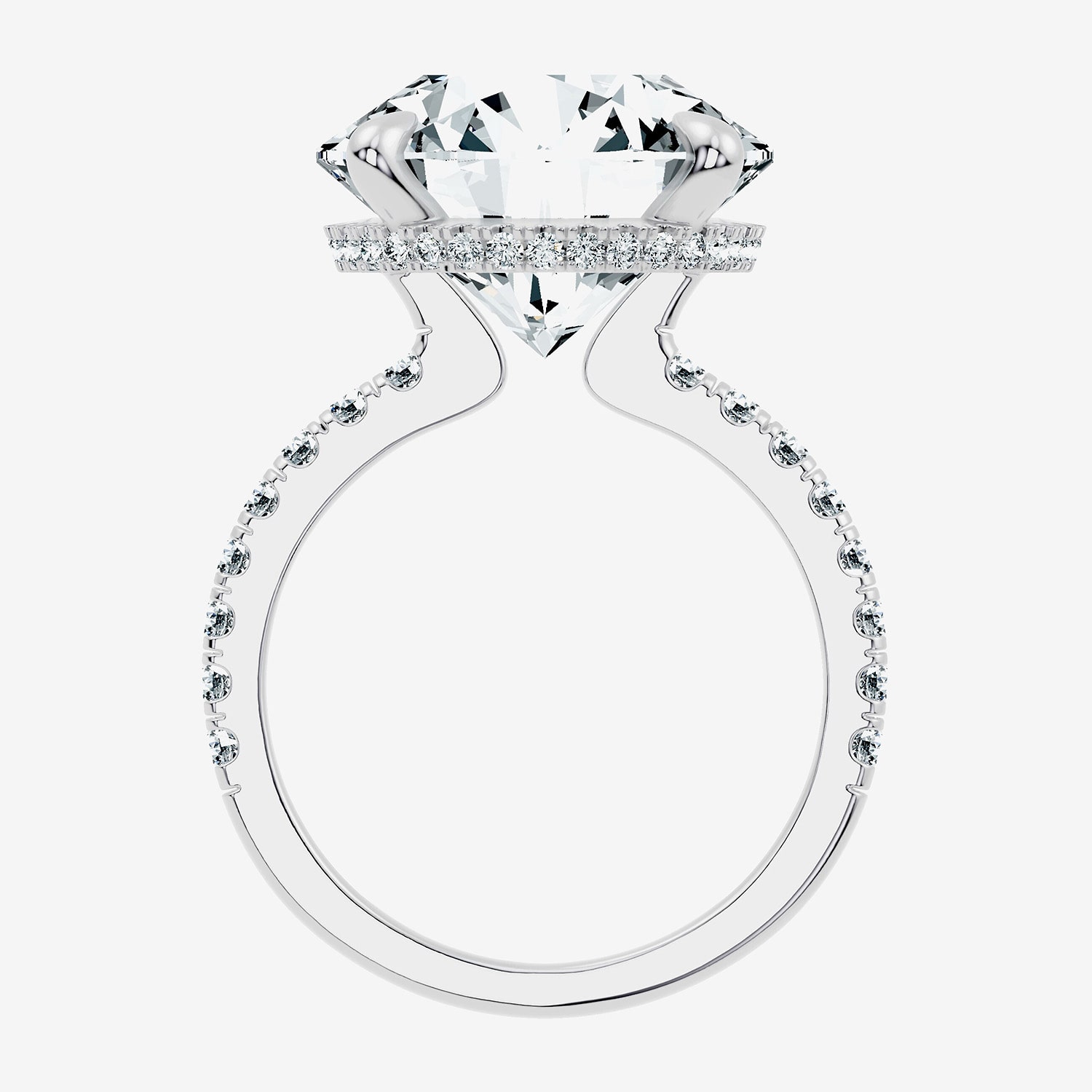 Signature By Modern Bride (G / Vs2-Si1) Womens 10 1/2 Ct. T.W. Lab Grown White Diamond 14K Gold Round Side Stone Engagement Ring