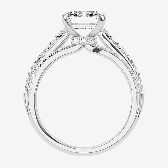 Signature By Modern Bride (G / Vs2-Si1) Womens 5 CT. T.W. Lab Grown White Diamond 10K Gold Side Stone Engagement Ring