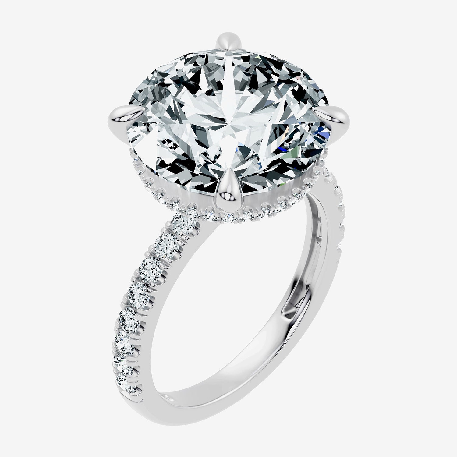 Signature By Modern Bride (G / Vs2-Si1) Womens 10 1/2 Ct. T.W. Lab Grown White Diamond 14K Gold Round Side Stone Engagement Ring