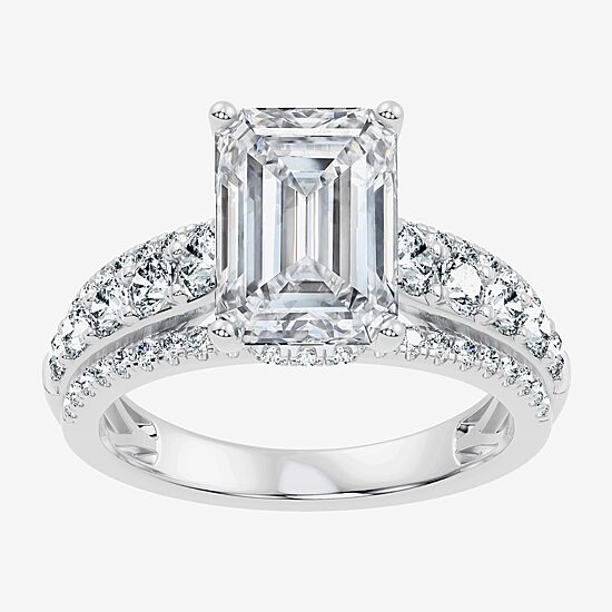 Signature By Modern Bride (G / Vs2-Si1) Womens 5 CT. T.W. Lab Grown White Diamond 10K Gold Side Stone Engagement Ring