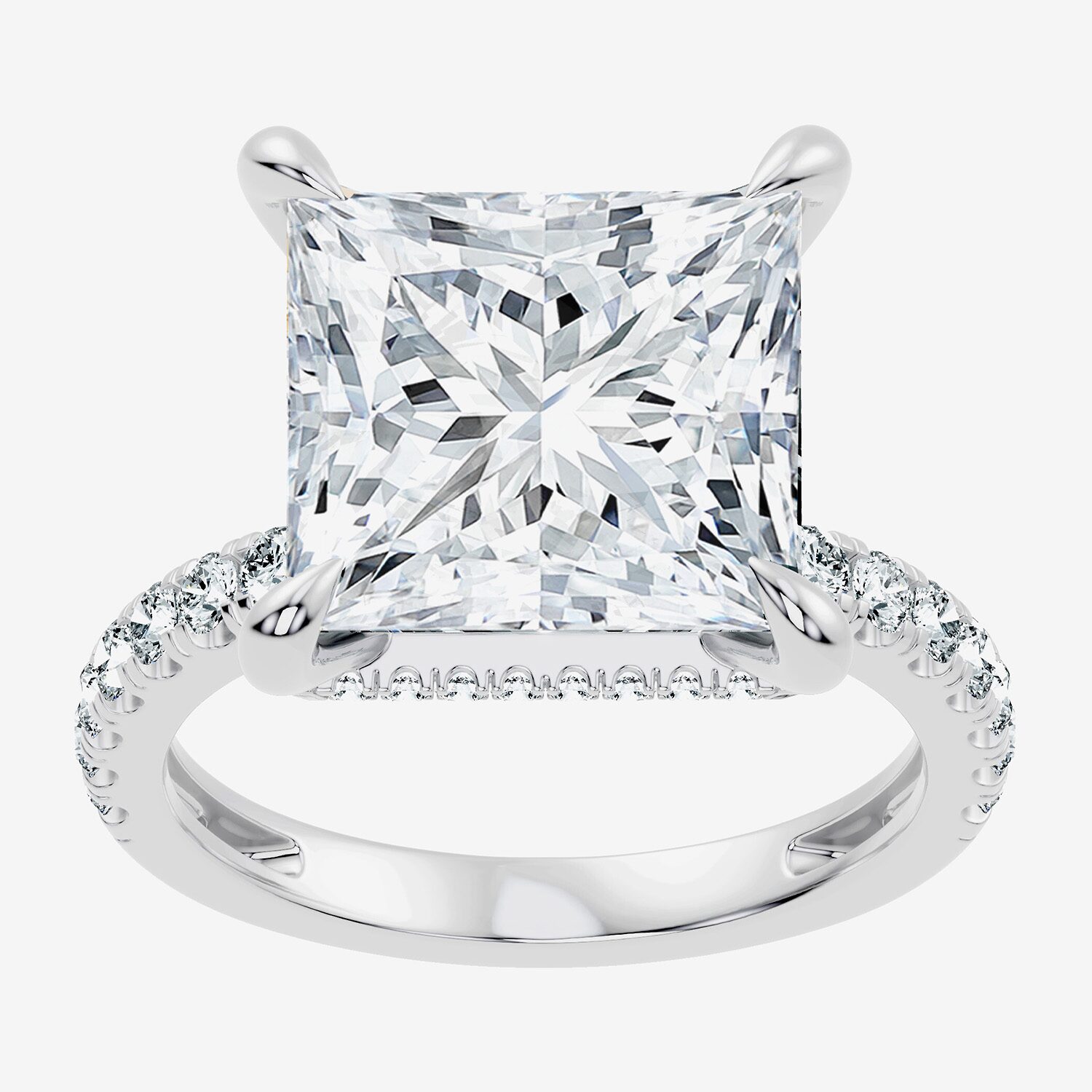 Signature By Modern Bride (G / Vs2-Si1) Womens 10 1/2 Ct. T.W. Lab Grown White Diamond 14K Gold Side Stone Engagement Ring