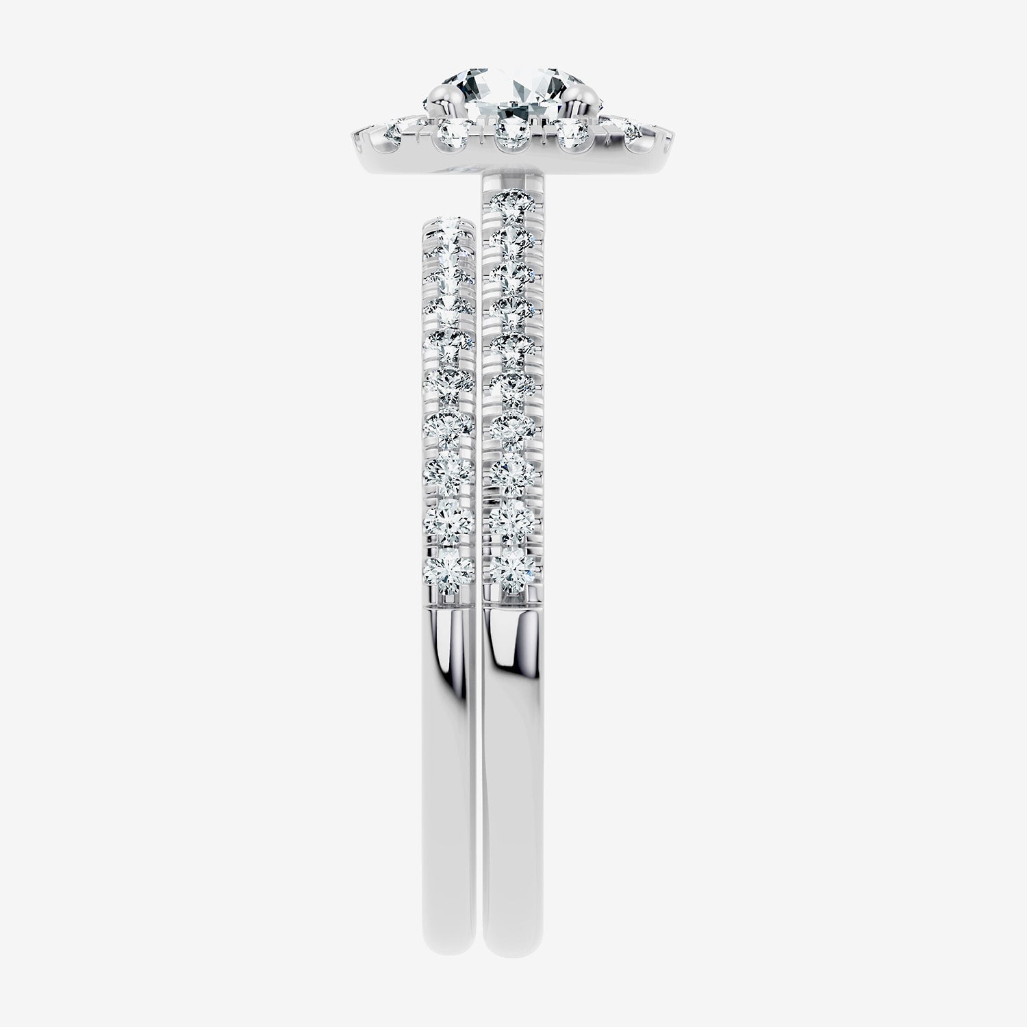 (F / Vs2-Si1) Womens 1 CT. T.W. Lab Grown White Diamond Sterling Silver Cushion Side Stone Halo Bridal Set