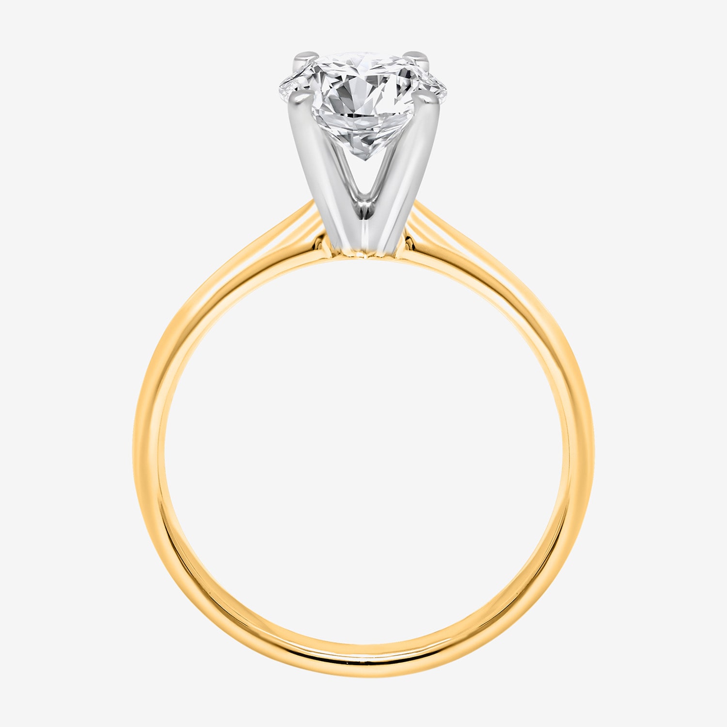 (I / I1) Womens 1 1/2 CT. Lab Grown White Diamond 14K Gold Over Silver Round Solitaire Engagement Ring