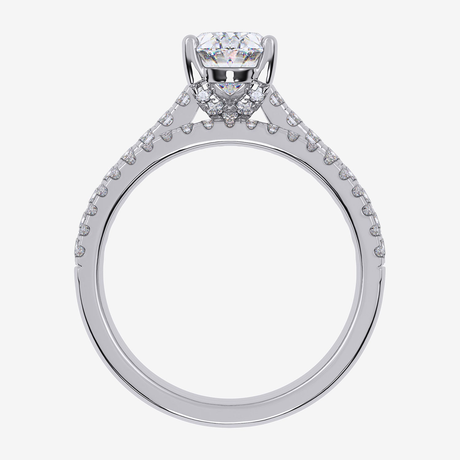 F / Vs2-Si1) Womens 3 1/2 CT. T.W Lab Grown White Diamond Sterling Silver Side Stone Bridal Set