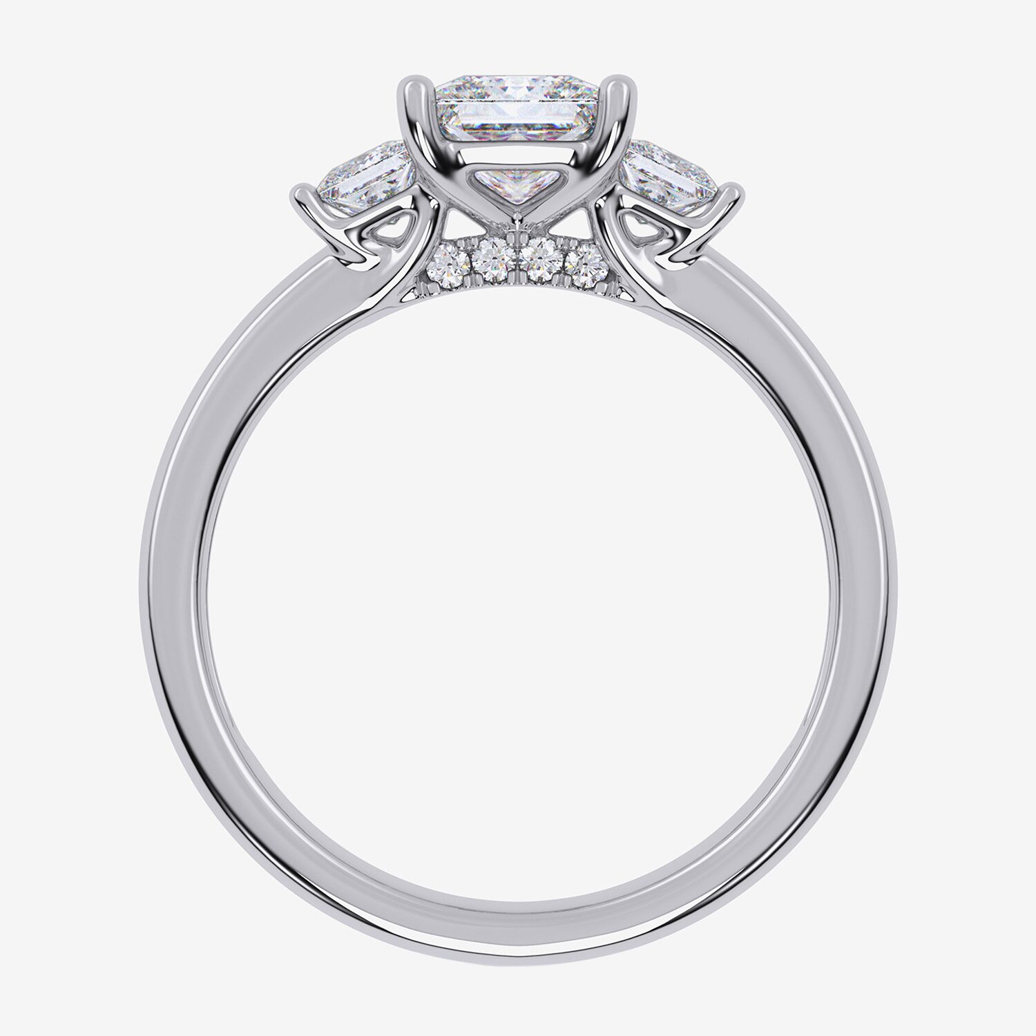 Love Lives Forever (G / Vs2-Si1) Womens 1 1/2 CT. T.W. Lab Grown White Diamond 10K Gold Side Stone 3-Stone Engagement Ring