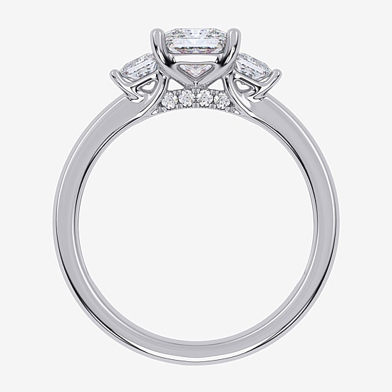 Love Lives Forever (G / Vs2-Si1) Womens 1 1/2 CT. T.W. Lab Grown White Diamond 10K Gold Side Stone 3-Stone Engagement Ring