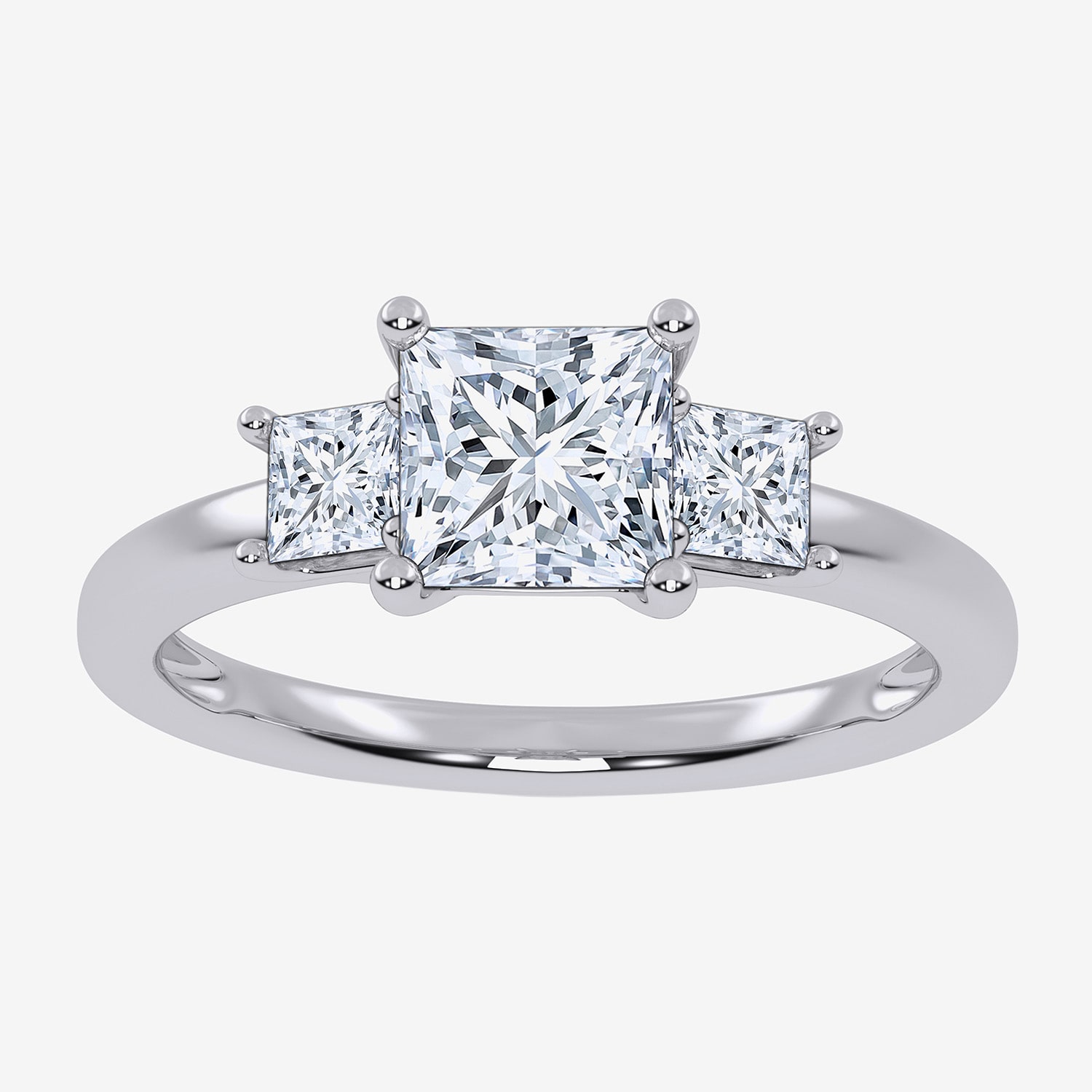 Love Lives Forever (G / Vs2-Si1) Womens 1 1/2 CT. T.W. Lab Grown White Diamond 10K Gold Side Stone 3-Stone Engagement Ring