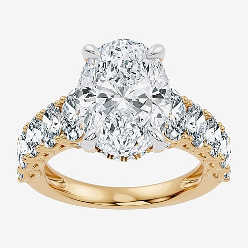 Modern Bride Signature By  (f-g / Vs2-si1) Womens 8 1/4 Ct. T.w. Lab Grown White Diamond 14k Gold Ova In Yellow