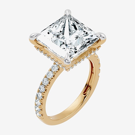 Signature By Modern Bride (F-G / Vs2-Si1) Womens 10 1/2 Ct. T.W. Lab Grown White Diamond 14K Gold Side Stone Engagement Ring