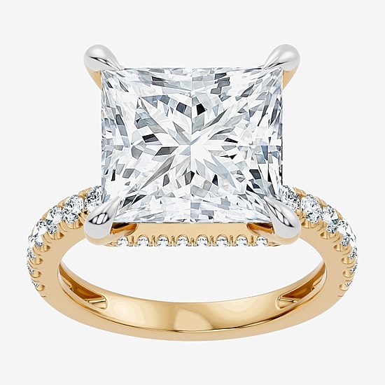 Signature By Modern Bride (F-G / Vs2-Si1) Womens 10 1/2 Ct. T.W. Lab Grown White Diamond 14K Gold Side Stone Engagement Ring