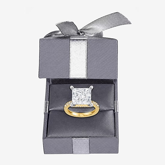 Signature By Modern Bride (F-G / Vs2-Si1) Womens 10 1/2 Ct. T.W. Lab Grown White Diamond 14K Gold Side Stone Engagement Ring