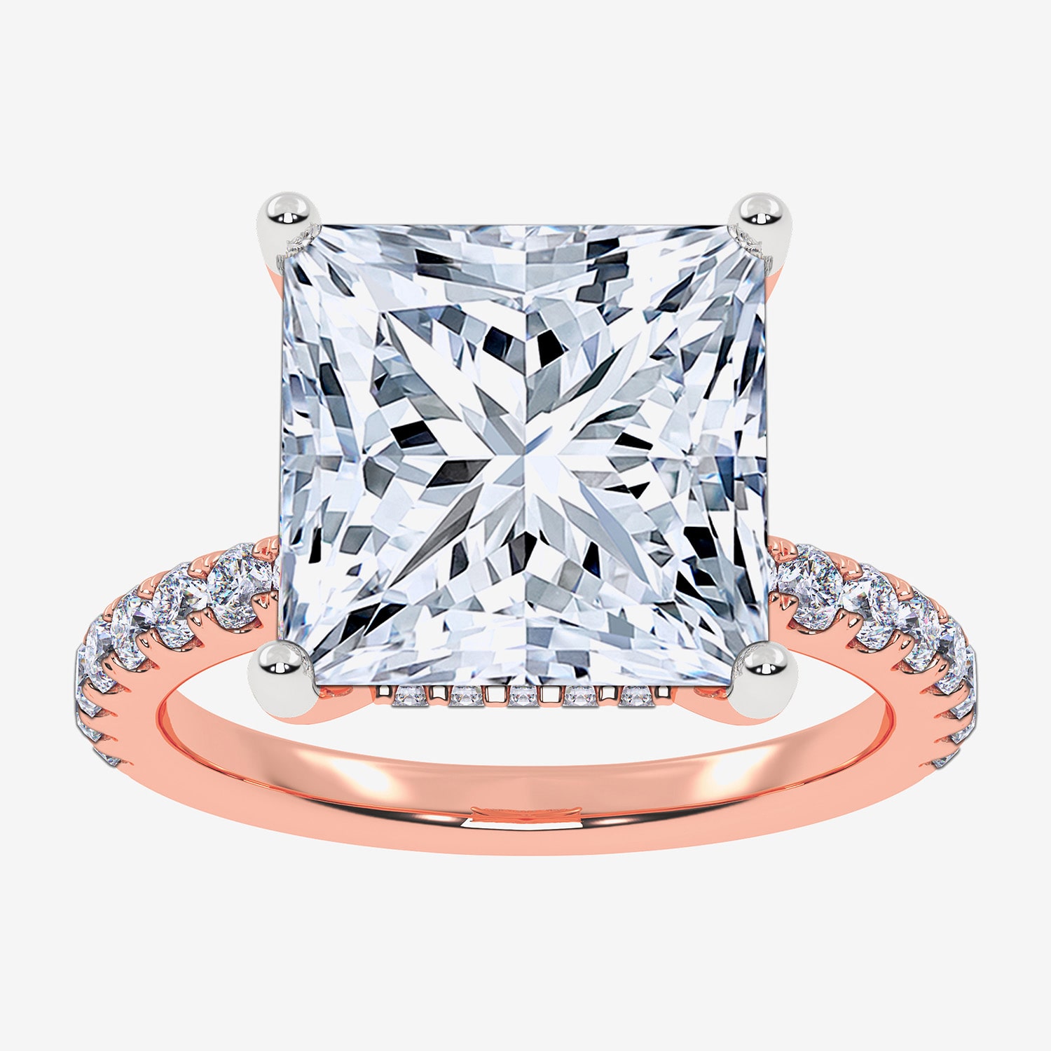 F-G / Vs2-Si1) Womens 1/2 Ct. T.W. Lab Grown White Diamond 14K Gold Side Stone Engagement Ring