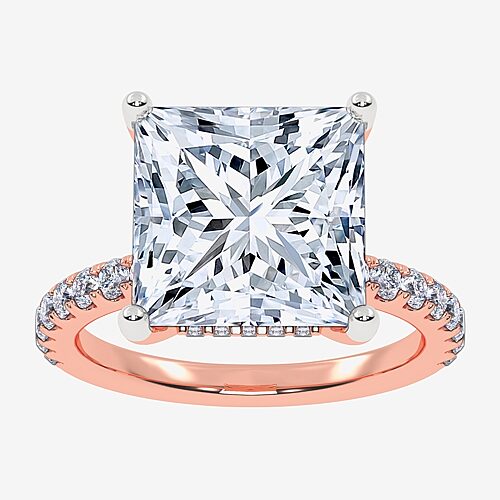 Modern Bride (f-g / Vs2-si1) Womens 10 1/2 Ct. T.w. Lab Grown White Diamond 14k Gold Side Stone Engagement Ring In Pink