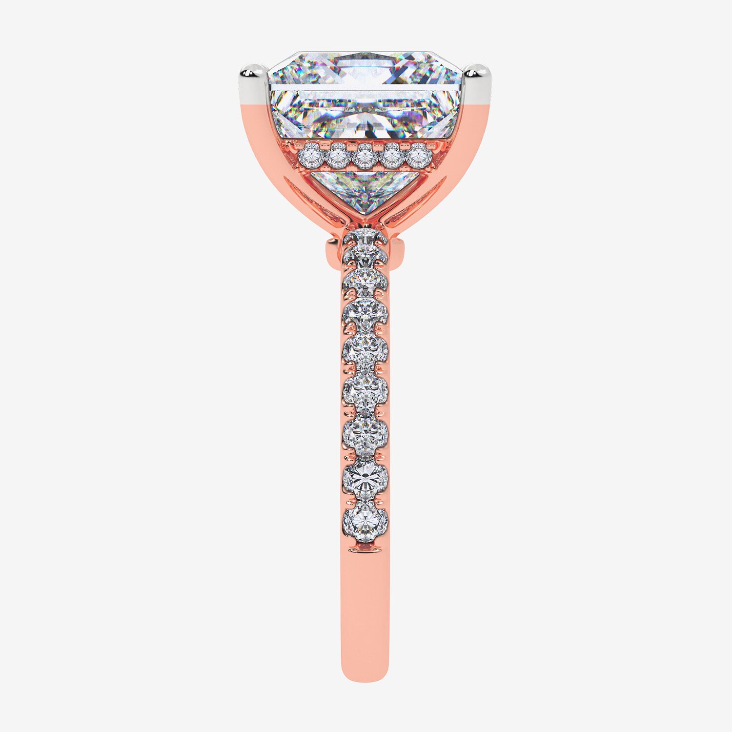 F-G / Vs2-Si1) Womens 1/2 Ct. T.W. Lab Grown White Diamond 14K Gold Side Stone Engagement Ring