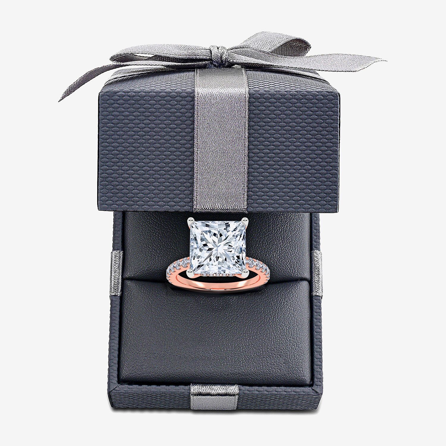 F-G / Vs2-Si1) Womens 1/2 Ct. T.W. Lab Grown White Diamond 14K Gold Side Stone Engagement Ring