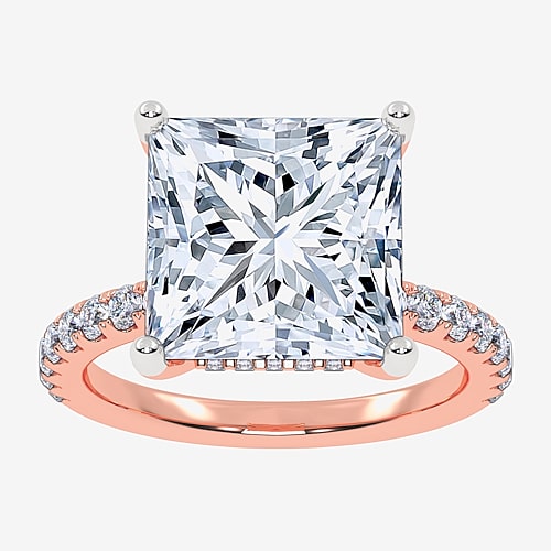 Modern Bride (f-g / Vs2-si1) Womens 8 1/2 Ct. T.w. Lab Grown White Diamond 14k Gold Side Stone Engagement Ring In Pink