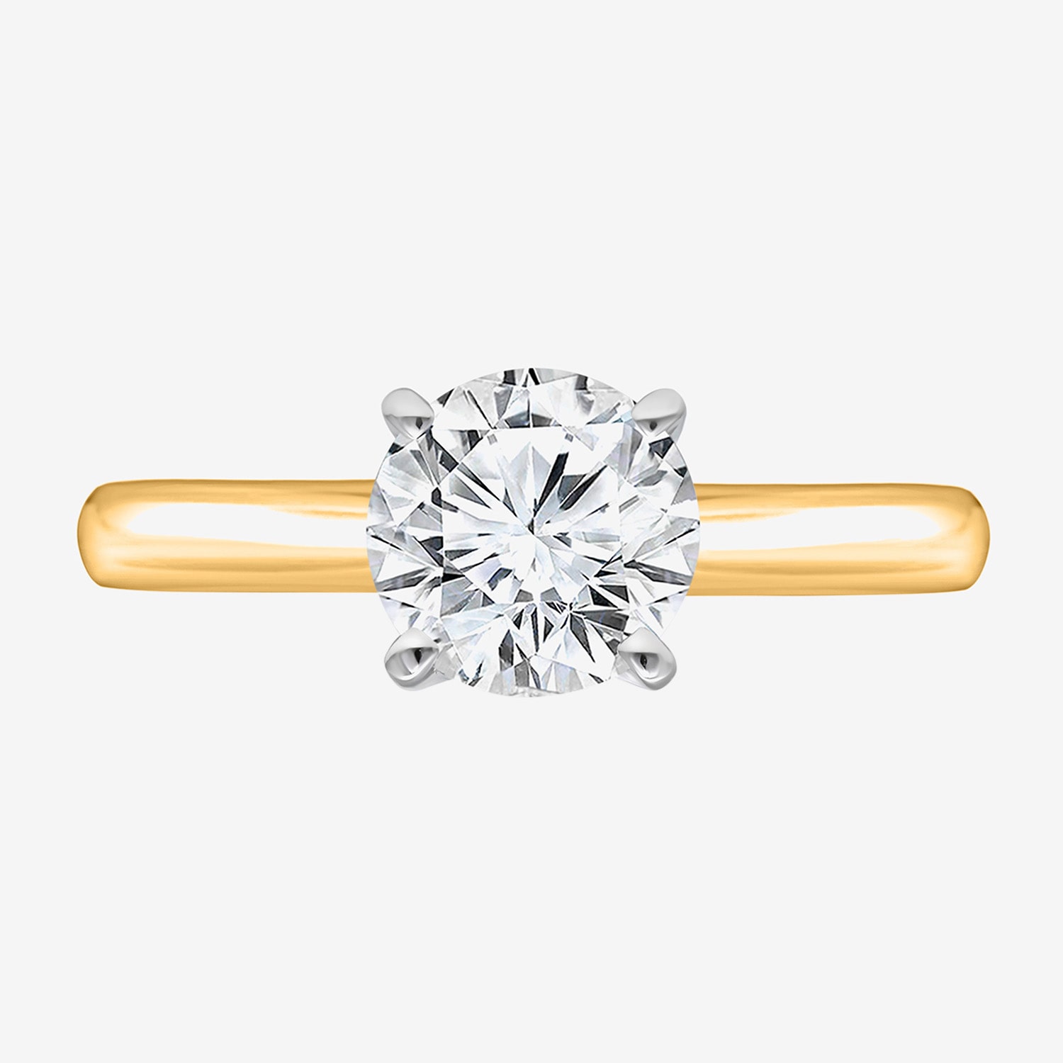 (I / I1) Womens 1 1/2 CT. Lab Grown White Diamond 14K Gold Over Silver Round Solitaire Engagement Ring