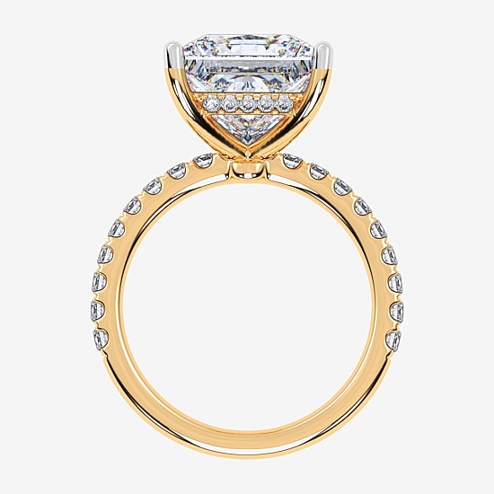 (F-G / Vs2-Si1) Womens 10 1/2 Ct. T.W. Lab Grown White Diamond 14K Gold Side Stone Engagement Ring