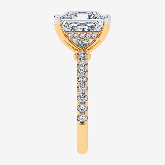 (F-G / Vs2-Si1) Womens 10 1/2 Ct. T.W. Lab Grown White Diamond 14K Gold Side Stone Engagement Ring