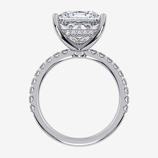 (F-G / Vs2-Si1) Womens 8 1/2 Ct. T.W. Lab Grown White Diamond 14K Gold Side Stone Engagement Ring