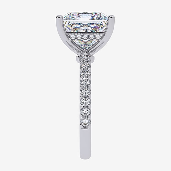 (F-G / Vs2-Si1) Womens 8 1/2 Ct. T.W. Lab Grown White Diamond 14K Gold Side Stone Engagement Ring