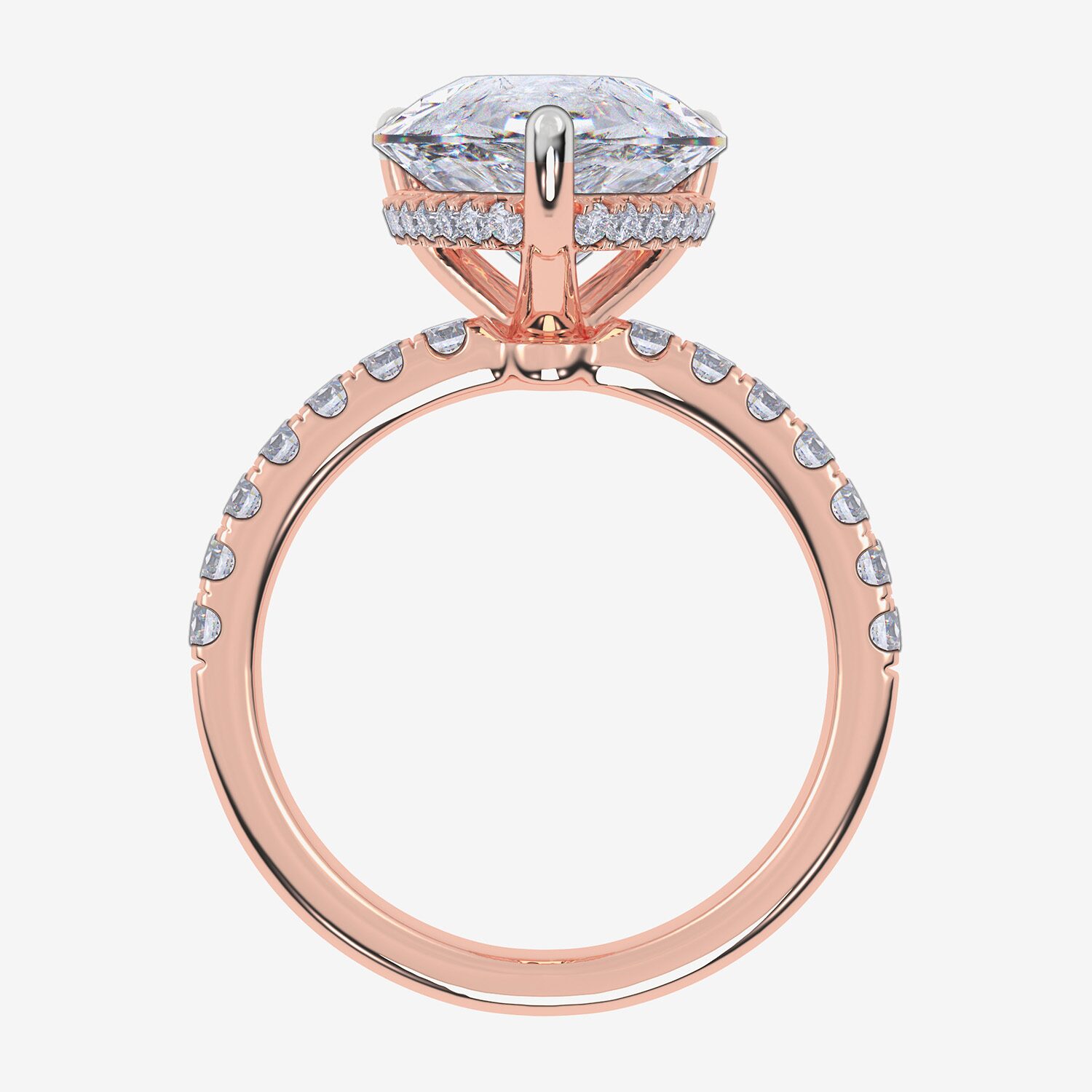 (F-G / Vs2-Si1) Womens 10 1/2 Ct. T.W. Lab Grown White Diamond 14K Gold Pear Side Stone Engagement Ring